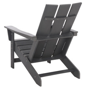 Safavieh Olivia Outdoor Adirondack Chair Ergonomic Hdpe Build For Patio Deck Or Garden Seating GREY OD350607