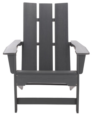 Safavieh Olivia Outdoor Adirondack Chair Ergonomic Hdpe Build For Patio Deck Or Garden Seating GREY OD350607