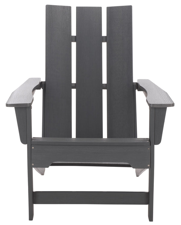 Safavieh Olivia Outdoor Adirondack Chair Ergonomic Hdpe Build For Patio Deck Or Garden Seating GREY OD350607