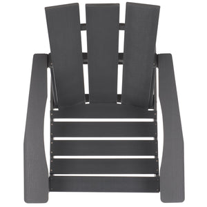 Safavieh Olivia Outdoor Adirondack Chair Ergonomic Hdpe Build For Patio Deck Or Garden Seating GREY OD350607
