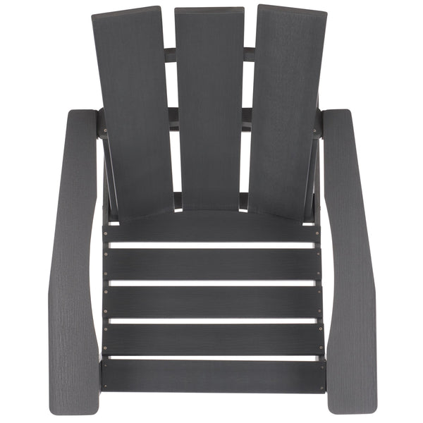 Safavieh Olivia Outdoor Adirondack Chair Ergonomic Hdpe Build For Patio Deck Or Garden Seating GREY OD350607