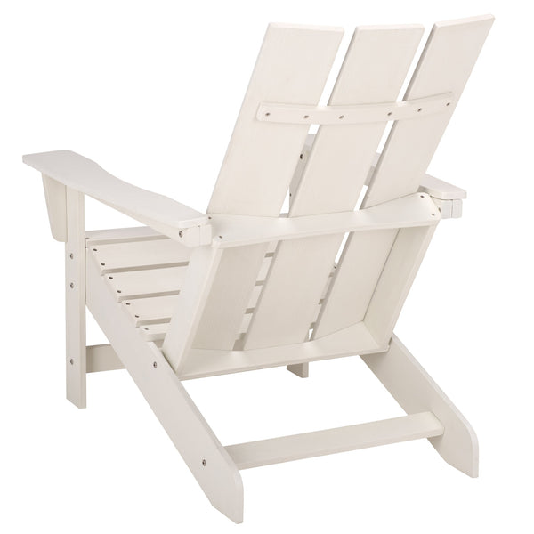Safavieh Olivia Outdoor Adirondack Chair Ergonomic Hdpe Build For Patio Deck Or Garden Seating OFF WHITE OD350623