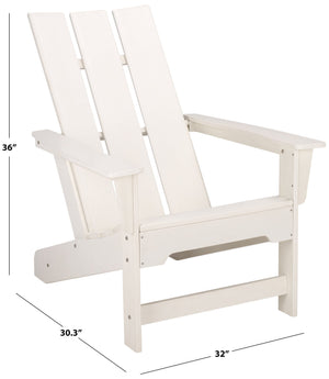 Safavieh Olivia Outdoor Adirondack Chair Ergonomic Hdpe Build For Patio Deck Or Garden Seating OFF WHITE OD350623