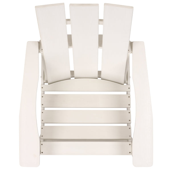 Safavieh Olivia Outdoor Adirondack Chair Ergonomic Hdpe Build For Patio Deck Or Garden Seating OFF WHITE OD350623