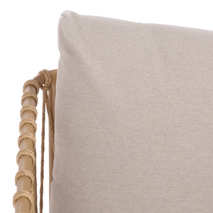 Safavieh Dante Outdoor Rope Wicker Loveseat With Powder Coated Frame And Plush Foam Cushions TAUPE / NATURAL OD370203