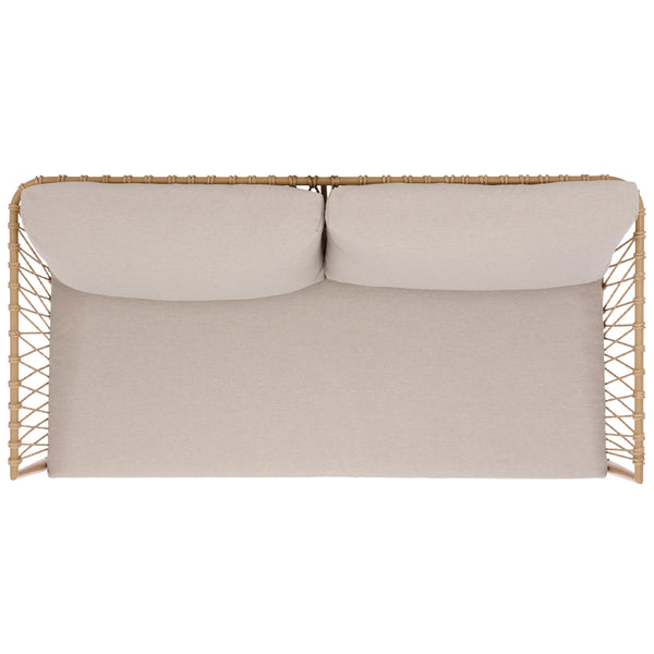 Safavieh Dante Outdoor Rope Wicker Loveseat With Powder Coated Frame And Plush Foam Cushions TAUPE / NATURAL OD370203