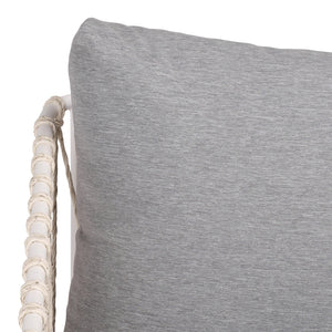 Safavieh Dante Outdoor Rope Wicker Loveseat With Powder Coated Frame And Plush Foam Cushions GREY OD370207