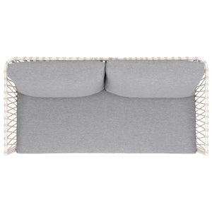 Safavieh Dante Outdoor Rope Wicker Loveseat With Powder Coated Frame And Plush Foam Cushions GREY OD370207