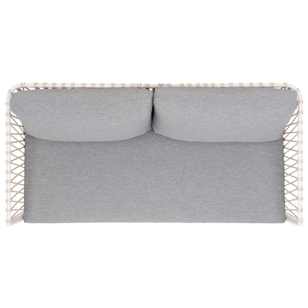 Safavieh Dante Outdoor Rope Wicker Loveseat With Powder Coated Frame And Plush Foam Cushions GREY OD370207