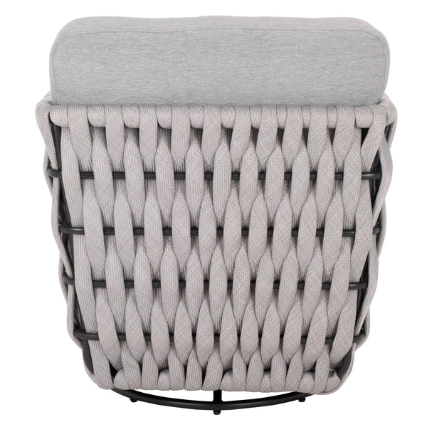 Safavieh Nicole Outdoor Rope Swivel Chair With Metal Frame And Weather Resistant Foam Cushion Patio GREY OD370307