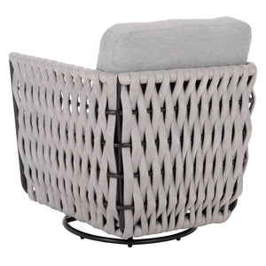 Safavieh Nicole Outdoor Rope Swivel Chair With Metal Frame And Weather Resistant Foam Cushion Patio GREY OD370307