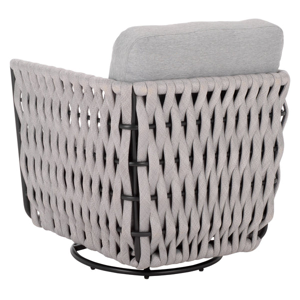 Safavieh Nicole Outdoor Rope Swivel Chair With Metal Frame And Weather Resistant Foam Cushion Patio GREY OD370307