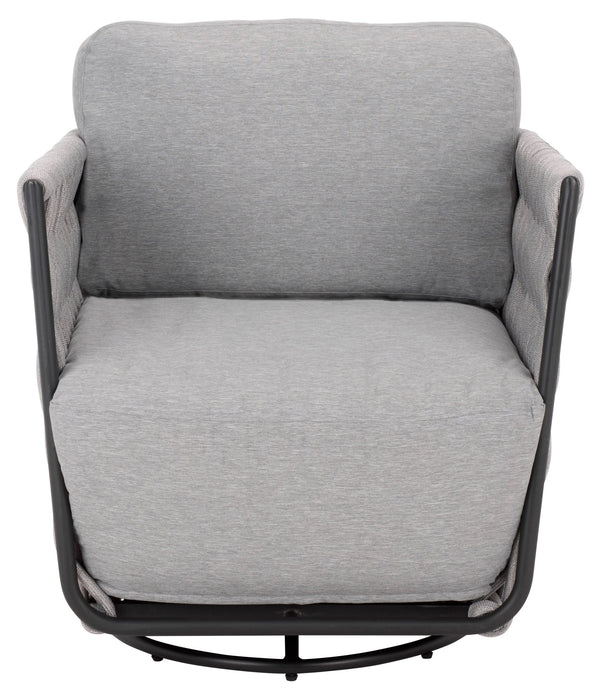 Safavieh Nicole Outdoor Rope Swivel Chair With Metal Frame And Weather Resistant Foam Cushion Patio GREY OD370307