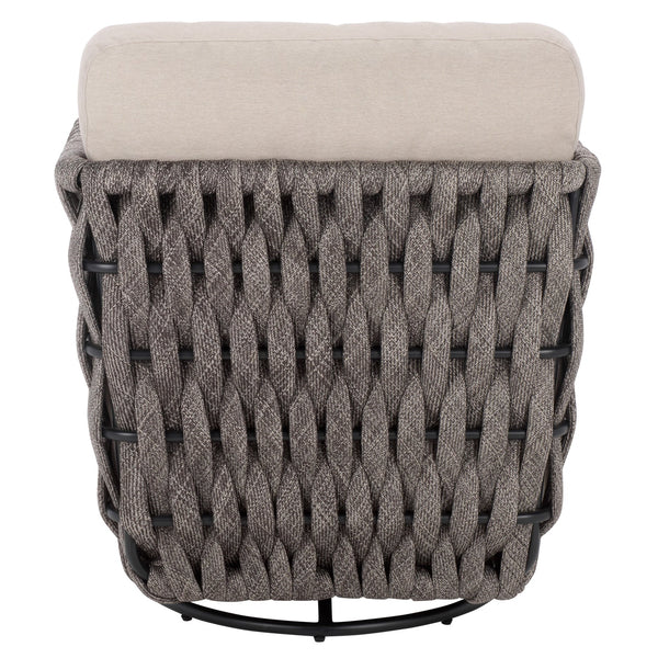 Safavieh Nicole Outdoor Rope Swivel Chair With Metal Frame And Weather Resistant Foam Cushion Patio TAUPE / DARK GREY OD370321
