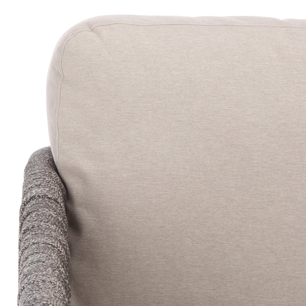 Safavieh Nicole Outdoor Rope Swivel Chair With Metal Frame And Weather Resistant Foam Cushion Patio TAUPE / DARK GREY OD370321