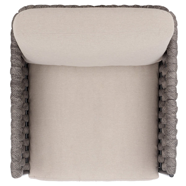 Safavieh Nicole Outdoor Rope Swivel Chair With Metal Frame And Weather Resistant Foam Cushion Patio TAUPE / DARK GREY OD370321