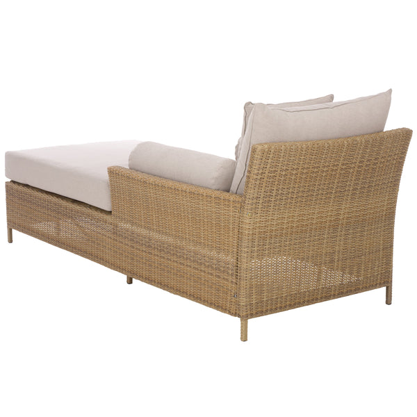 Safavieh Felicity Outdoor Pe Wicker Sunlounger With Metal Frame And Foam Cushion For Patio Pool OD370403