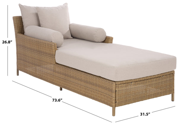 Safavieh Felicity Outdoor Pe Wicker Sunlounger With Metal Frame And Foam Cushion For Patio Pool OD370403