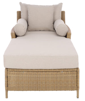 Safavieh Felicity Outdoor Pe Wicker Sunlounger With Metal Frame And Foam Cushion For Patio Pool OD370403