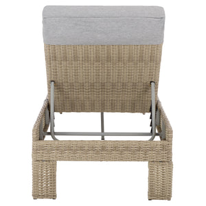 Safavieh Jeremy Outdoor Pe Wicker Sunlounger With Uv Resistant Weave And Foam Padded Cushion OD370507