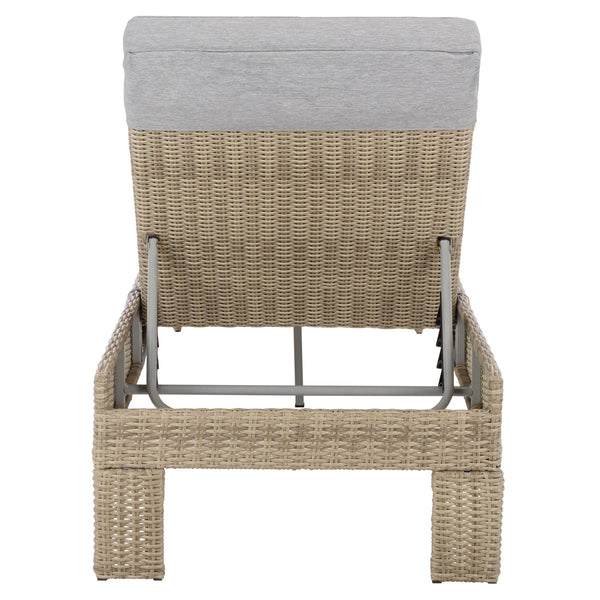 Safavieh Jeremy Outdoor Pe Wicker Sunlounger With Uv Resistant Weave And Foam Padded Cushion OD370507