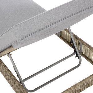 Safavieh Jeremy Outdoor Pe Wicker Sunlounger With Uv Resistant Weave And Foam Padded Cushion OD370507