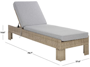 Safavieh Jeremy Outdoor Pe Wicker Sunlounger With Uv Resistant Weave And Foam Padded Cushion OD370507