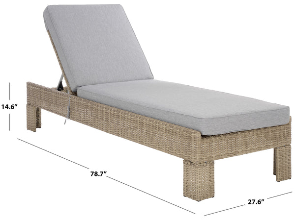 Safavieh Jeremy Outdoor Pe Wicker Sunlounger With Uv Resistant Weave And Foam Padded Cushion OD370507