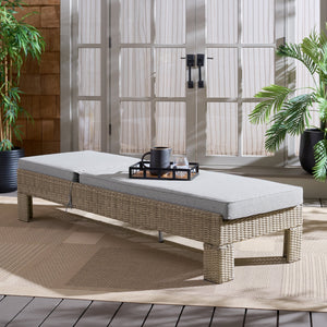 Safavieh Jeremy Outdoor Pe Wicker Sunlounger With Uv Resistant Weave And Foam Padded Cushion OD370507