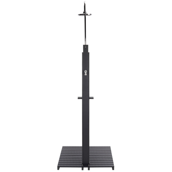 Safavieh Oudoor Faux Wood Polystyrene Shower With Stainless Steel Hardware For Patio Or Pool BLACK / SILVER OD8900
