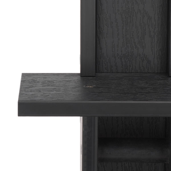 Safavieh Oudoor Faux Wood Polystyrene Shower With Stainless Steel Hardware For Patio Or Pool BLACK / SILVER OD8900