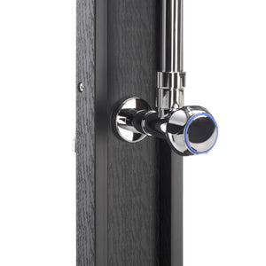 Safavieh Oudoor Faux Wood Polystyrene Shower With Stainless Steel Hardware For Patio Or Pool BLACK / SILVER OD8900