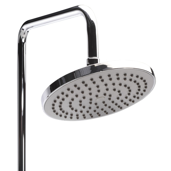 Safavieh Oudoor Faux Wood Polystyrene Shower With Stainless Steel Hardware For Patio Or Pool BLACK / SILVER OD8900