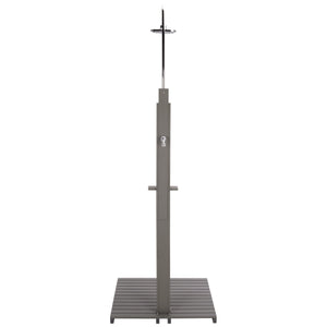 Safavieh Oudoor Faux Wood Polystyrene Shower With Stainless Steel Hardware For Patio Or Pool LIGHT GREY / SILVER OD8901