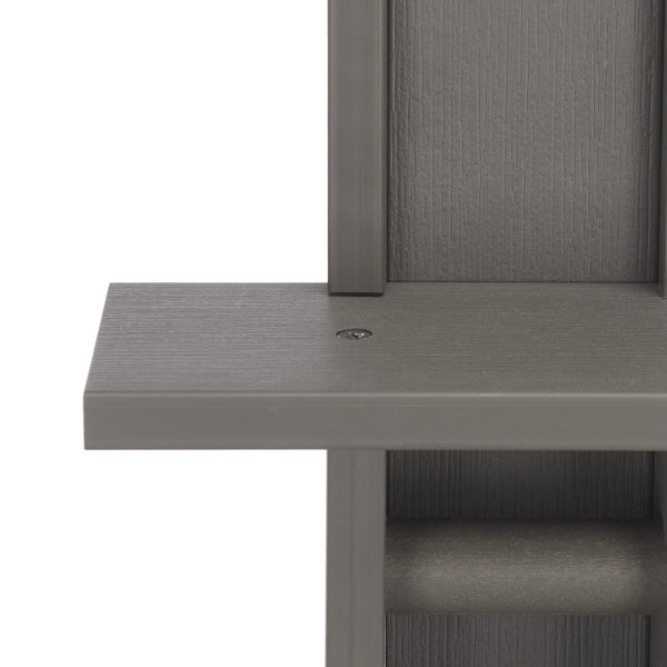 Safavieh Oudoor Faux Wood Polystyrene Shower With Stainless Steel Hardware For Patio Or Pool LIGHT GREY / SILVER OD8901