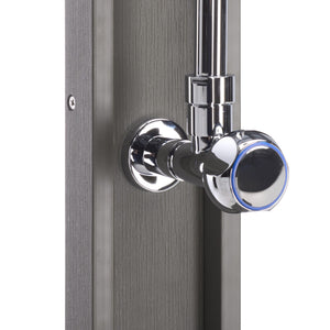 Safavieh Oudoor Faux Wood Polystyrene Shower With Stainless Steel Hardware For Patio Or Pool LIGHT GREY / SILVER OD8901
