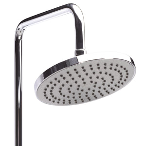 Safavieh Oudoor Faux Wood Polystyrene Shower With Stainless Steel Hardware For Patio Or Pool LIGHT GREY / SILVER OD8901