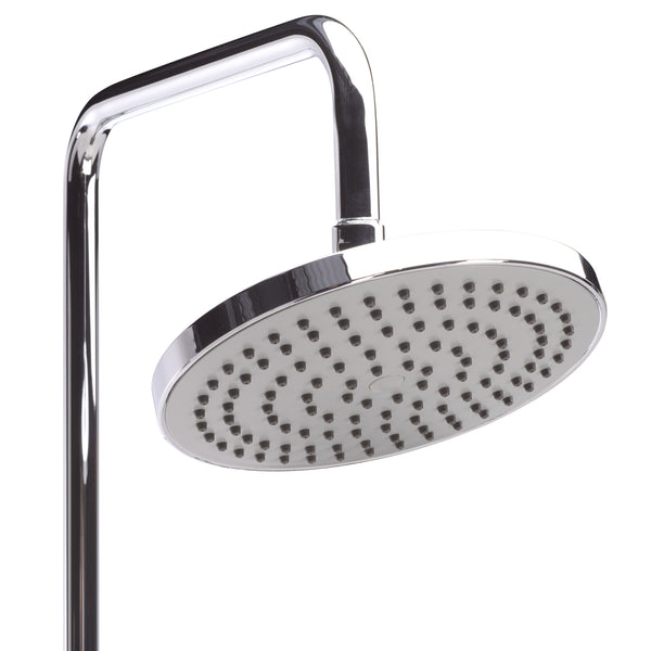 Safavieh Oudoor Faux Wood Polystyrene Shower With Stainless Steel Hardware For Patio Or Pool LIGHT GREY / SILVER OD8901