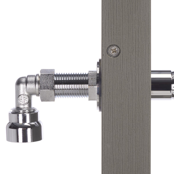 Safavieh Oudoor Faux Wood Polystyrene Shower With Stainless Steel Hardware For Patio Or Pool LIGHT GREY / SILVER OD8901