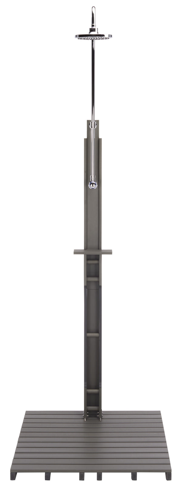 Safavieh Oudoor Faux Wood Polystyrene Shower With Stainless Steel Hardware For Patio Or Pool LIGHT GREY / SILVER OD8901
