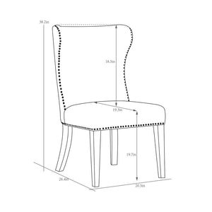 Pasargad Elara Upholstered Dining Chair Set - 2 Elegant Pieces With Nailhead Detail In Ivory Ivory Polyester Pzw-2066