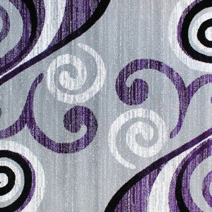 English Elm Valli Contemporary Abstract Area Rug - Soft Olefin with Jute Backing for High-Traffic Spaces Purple 2' x 11' OKR-RG1100-211-PU-GG