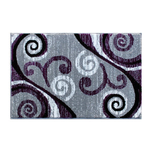 English Elm Valli Contemporary Abstract Area Rug - Soft Olefin with Jute Backing for High-Traffic Spaces Purple 2' x 3' OKR-RG1100-23-PU-GG