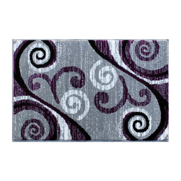 English Elm Valli Contemporary Abstract Area Rug - Soft Olefin with Jute Backing for High-Traffic Spaces Purple 2' x 3' OKR-RG1100-23-PU-GG