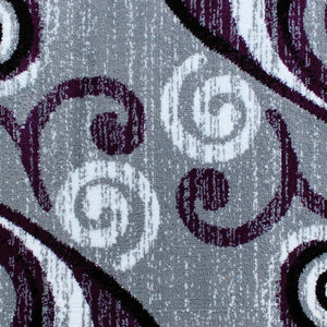 English Elm Valli Contemporary Abstract Area Rug - Soft Olefin with Jute Backing for High-Traffic Spaces Purple 2' x 3' OKR-RG1100-23-PU-GG