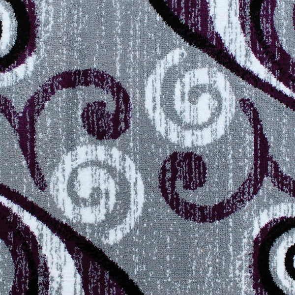 English Elm Valli Contemporary Abstract Area Rug - Soft Olefin with Jute Backing for High-Traffic Spaces Purple 2' x 3' OKR-RG1100-23-PU-GG