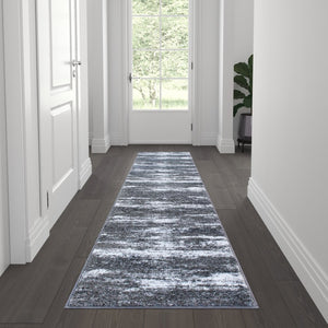English Elm Valli Contemporary Abstract Area Rug - Soft Olefin with Jute Backing for High-Traffic Spaces Purple 2' x 7' OKR-RG1100-27-PU-GG
