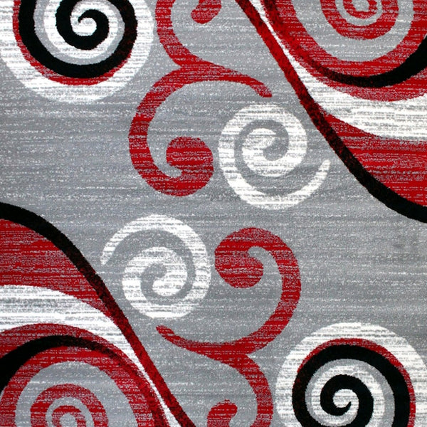 English Elm Valli Contemporary Abstract Area Rug - Soft Olefin with Jute Backing for High-Traffic Spaces Red 6' x 9' OKR-RG1100-69-RD-GG