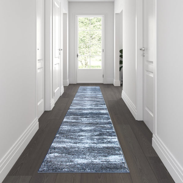 English Elm Marian Collection Distressed Modern Runner Rug for Entryways, Hallways, and Living Spaces Grey 2' x 11' OKR-RG1102-211-GY-GG