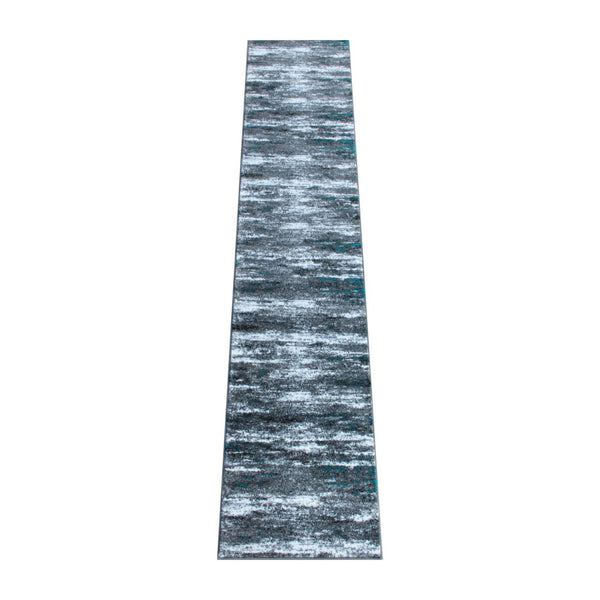English Elm Marian Collection Distressed Modern Runner Rug for Entryways, Hallways, and Living Spaces Turquoise 2' x 11' OKR-RG1102-211-TQ-GG